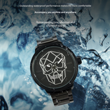 BELBI Men's Skull Quartz Watch – Large Dial, Luminous Hands, 30M Waterproof