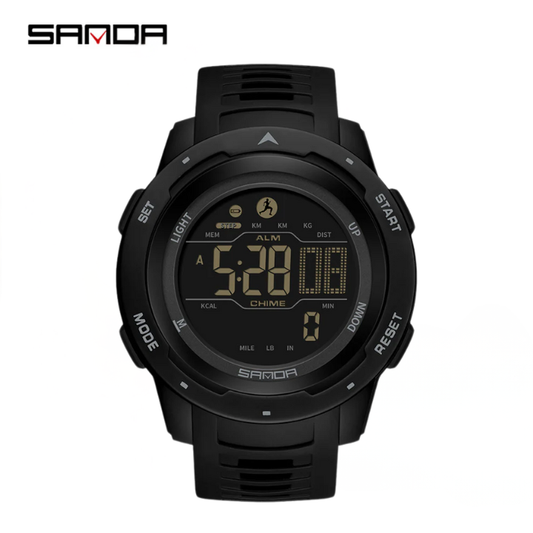 Sanda Multifunction Sports Digital Watch – Unisex Waterproof Pedometer & Calorie