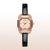 Sanda Women’s Leather Strap Quartz Watch – Octagonal Dial, Waterproof Analog Watch