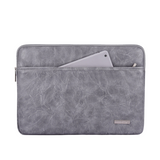 Vintage Laptop Sleeve – PU Case with Dual Zipper Compartments for 11–15" Devices