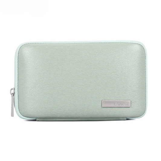 PU Leather Digital Organizer Bag – Waterproof Mini Storage for Phone, Power Bank & Cables