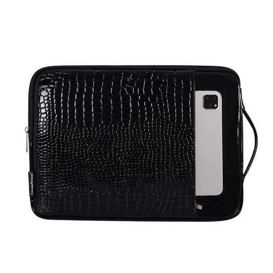 Crocodile PU Leather Laptop Sleeve – Waterproof & Shock-Resistant Case, 11–15”