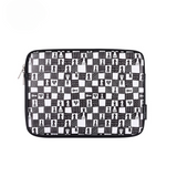 Chess Grid Print Shock-Resistant Laptop Sleeve – PU Case for MacBook