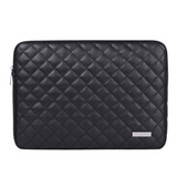 Waterproof Quilted PU Leather Laptop Sleeve – Shock-Resistant Case for 11–17" Laptops