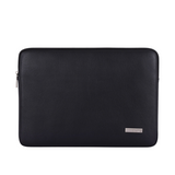 PU Leather Laptop Sleeve – Shock-Resistant Case for 11–15” Devices, Zippered, Black
