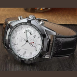 T-Winner Men’s Automatic Watch – Stainless Steel Mechanical Timepiece with Leather Strap