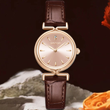 Sanda Women’s Retro Leather Quartz Watch – Classic Round Dial, Waterproof Casual Watch