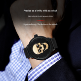 BELBI Men's Skull Quartz Watch – Mesh Strap, 30M Waterproof Fashion Timepiece