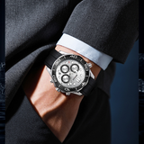 SANDA Men’s Silicone Quartz Watch – Business Analog Wristwatch with Luminous Hands