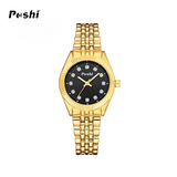 POSHI Gold Classic Watches for Women – Luminous Quartz Business Watch