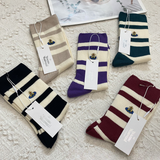 Women’s Cashmere Cotton Socks – Japanese Embroidered Mid-Tube Winter Style