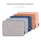 Floral Embossed Laptop Sleeve – Waterproof PU Case for HP, Lenovo & More (11–15 Inch)