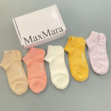 Women’s Cotton Boat Socks – Breathable Candy Color Mesh Ankle Socks (5 pairs)