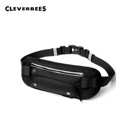 CLEVER BEES Running Waist Bag with Water Bottle Holder – Sports Belt for Phone & Essentials