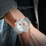 PRECIOUS DUKE Men’s Skeleton Business Watch – Luminous Quartz with Calendar