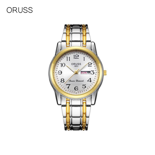 ORUSS Couple’s Waterproof Quartz Watch – Digital Dial With Alloy Strap