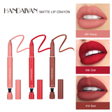 HANDAIYAN Matte Lip Liner Pencil – Waterproof, Long-Lasting With Built-In Sharpener (Pack of 3)