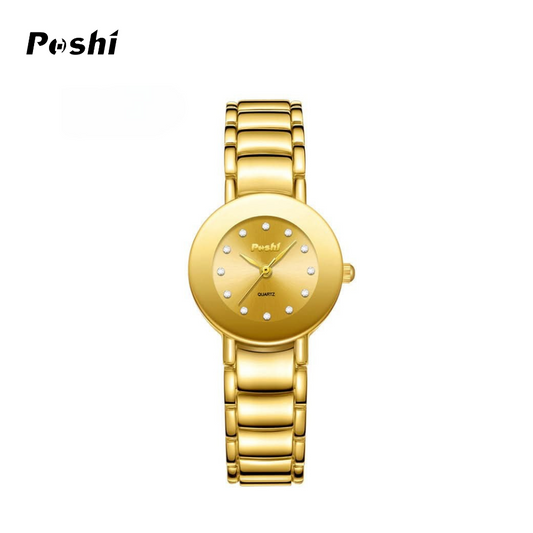 POSHI Women's Fashion Stainless Steel Quartz Watch – Round Dial
