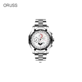 ORUSS Men’s Steel Strap Quartz Watch – Large Dial, Calendar Display