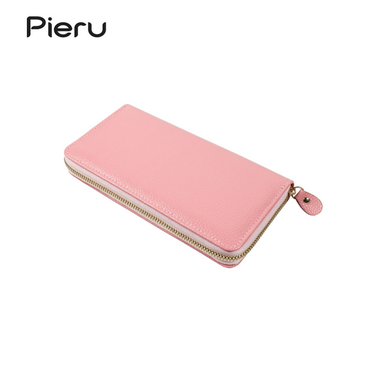 Pieru Women’s Long PU Leather Clutch Wallet – Zipper Coin Purse