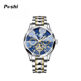 Poshi Men’s Business Quartz Watch – Luminous Dial, Calendar