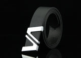 Men's Classic Plate Buckle Belt - Letter Double V Alloy Smooth Buckle