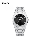 POSHI Men’s Ultra-Thin Stainless Steel Quartz Watch – Day-Date Display
