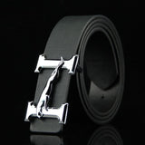 Men's Business Belt with Smooth Alloy Jaguar Design Buckle – 110cm