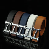 Men's Business Belt with Smooth Alloy Jaguar Design Buckle – 110cm