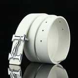 Men's Business Belt with Smooth Alloy Jaguar Design Buckle – 110cm