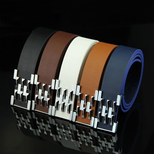 Men’s Korean-Style Smooth Buckle Belt – Casual Belt For Jeans & Trousers