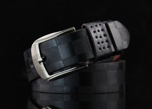 Men's Retro Plaid Belt – Pin Buckle Belt for Jeans & Casual Wear