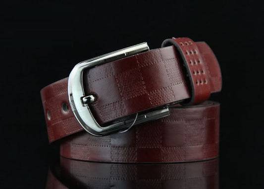 Men's Retro Plaid Belt – Pin Buckle Belt for Jeans & Casual Wear
