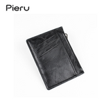 PIERU PU Leather Zipper Card & Coin Wallet – Unisex Minimalist Style
