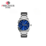 PRECIOUS DUKE Men’s Classic Quartz Watch – Diamond Dial, Stainless Steel Band