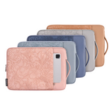 PU Leather Laptop Sleeve with Front Pocket – Fits 11"–15" – Floral Embossed