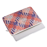 Woven Print Laptop Sleeve – Waterproof PU Leather Case for MacBook, Xiaomi & More
