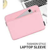 Woven Textured Laptop Sleeve – Shock-Resistant PU Case (11"-15" Inches)