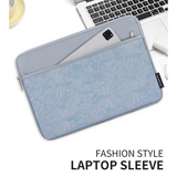 Laptop Sleeve with Floral Embossed Design – PU Leather Travel Case (11"-15" Inches)