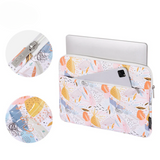 Tropical Leaves Laptop Sleeve – PU Leather Chromebook Bag with Dual Compartments