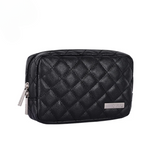PU Leather Electronic Accessories Organizer – Quilted Travel Bag with Multi Compartments