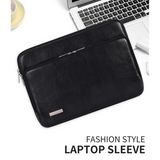 Shockproof Laptop Sleeve with Airbag Cushioning – PU Leather, 2 Zipper Compartments