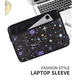 Galaxy Print PU Laptop Sleeve – Shockproof Space Design Case (11–15 Inch)