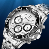 SANDA Men’s Stainless Steel Quartz Watch – Business Analog Wristwatch with Luminous Hands & Small Seconds