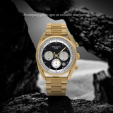 PRECIOUS DUKE Men’s Stainless Steel Business Watch – 6-Hand Quartz Chronograph Dial