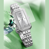 SANDA Women's Quartz Watch – Retro Diamond-Accented Stainless Steel Band