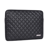 Waterproof Quilted PU Leather Laptop Sleeve – Shock-Resistant Case for 11–17" Laptops