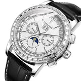 Men’s Rhinestone Mechanical Watch – Multifunction Semi-Automatic Timepiece