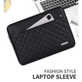 Quilted Laptop Sleeve Case – PU Diamond Pattern Shockproof Bag for 11–15" Laptops