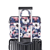 Floral Waterproof Laptop Bag with Trolley Strap – Fits 13" to 15" Devices